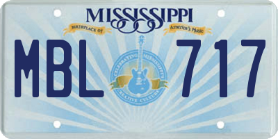 MS license plate MBL717