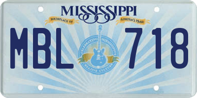 MS license plate MBL718