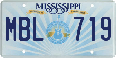 MS license plate MBL719