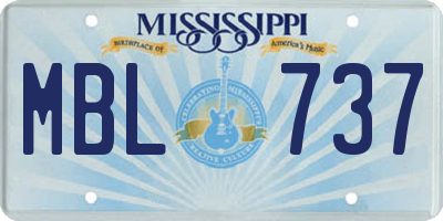 MS license plate MBL737