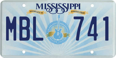 MS license plate MBL741