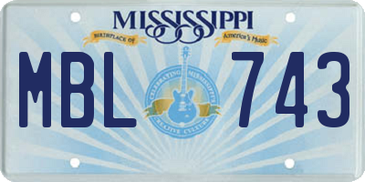 MS license plate MBL743