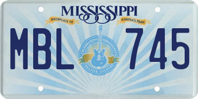 MS license plate MBL745