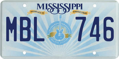MS license plate MBL746