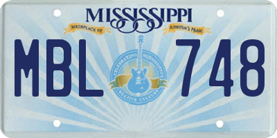 MS license plate MBL748