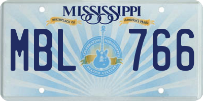 MS license plate MBL766