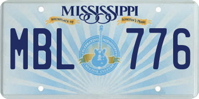 MS license plate MBL776