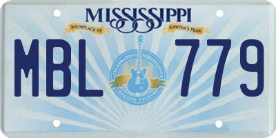 MS license plate MBL779