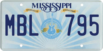 MS license plate MBL795