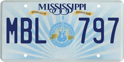 MS license plate MBL797