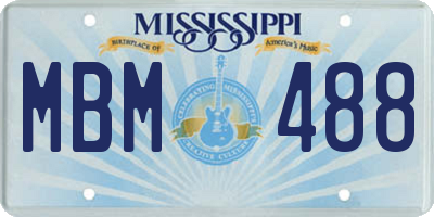 MS license plate MBM488