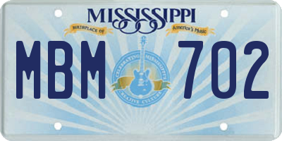 MS license plate MBM702