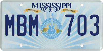 MS license plate MBM703