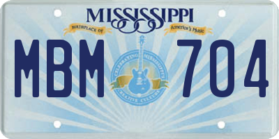 MS license plate MBM704