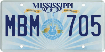 MS license plate MBM705