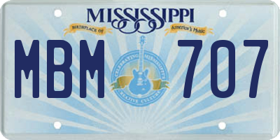 MS license plate MBM707