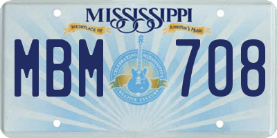 MS license plate MBM708