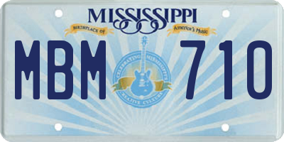 MS license plate MBM710