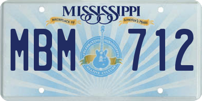 MS license plate MBM712