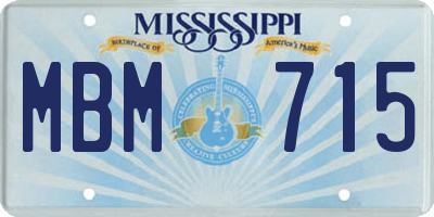 MS license plate MBM715