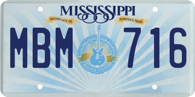 MS license plate MBM716