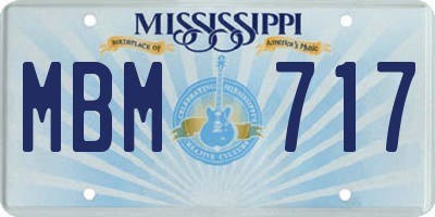 MS license plate MBM717