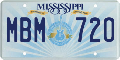 MS license plate MBM720