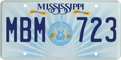 MS license plate MBM723