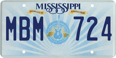 MS license plate MBM724