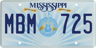 MS license plate MBM725