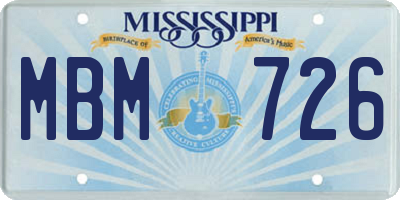 MS license plate MBM726