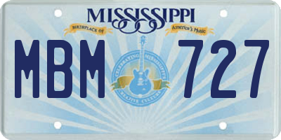 MS license plate MBM727