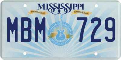 MS license plate MBM729