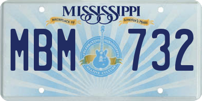 MS license plate MBM732