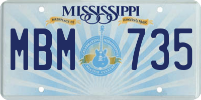 MS license plate MBM735