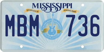 MS license plate MBM736