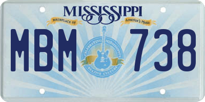 MS license plate MBM738