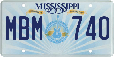 MS license plate MBM740