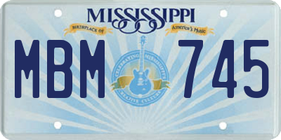 MS license plate MBM745