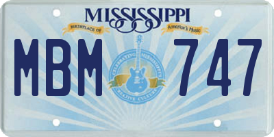 MS license plate MBM747