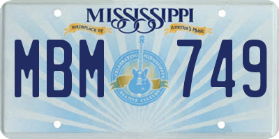 MS license plate MBM749