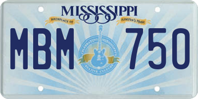 MS license plate MBM750