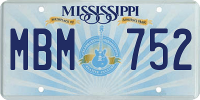 MS license plate MBM752