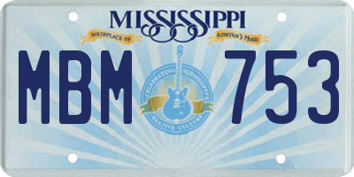 MS license plate MBM753