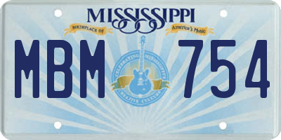 MS license plate MBM754