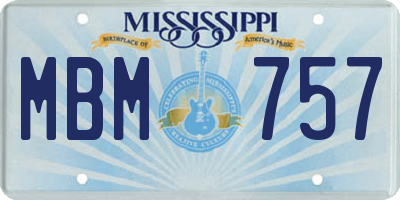 MS license plate MBM757