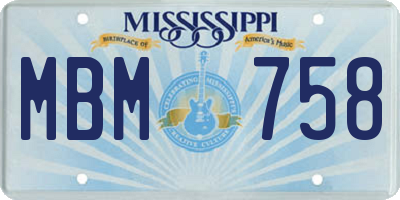 MS license plate MBM758