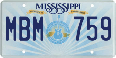 MS license plate MBM759
