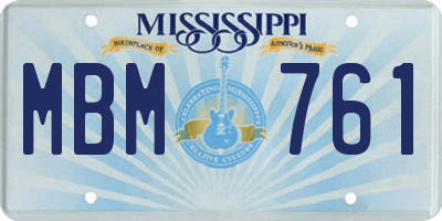 MS license plate MBM761