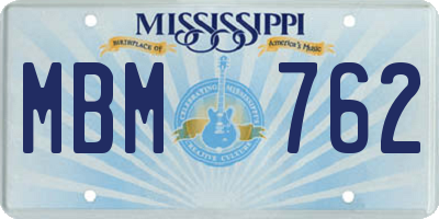 MS license plate MBM762